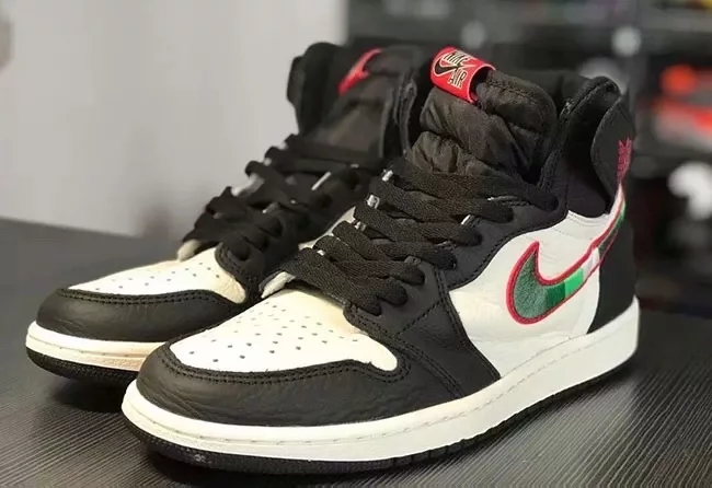 Air Jordan 1 Retro High OG “Sports Illustrated Black White Shine Green Red Shoes - Click Image to Close